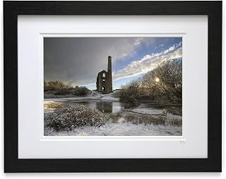 Mounted or framed photograph by Andrew Ray featuring snow on United Downs in Cornwall