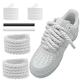 Thick Rope Shoe Laces Strings for Air Force 1, 10mm Round Cotton Chunky Shoelaces Replacement Laces for Sneakers