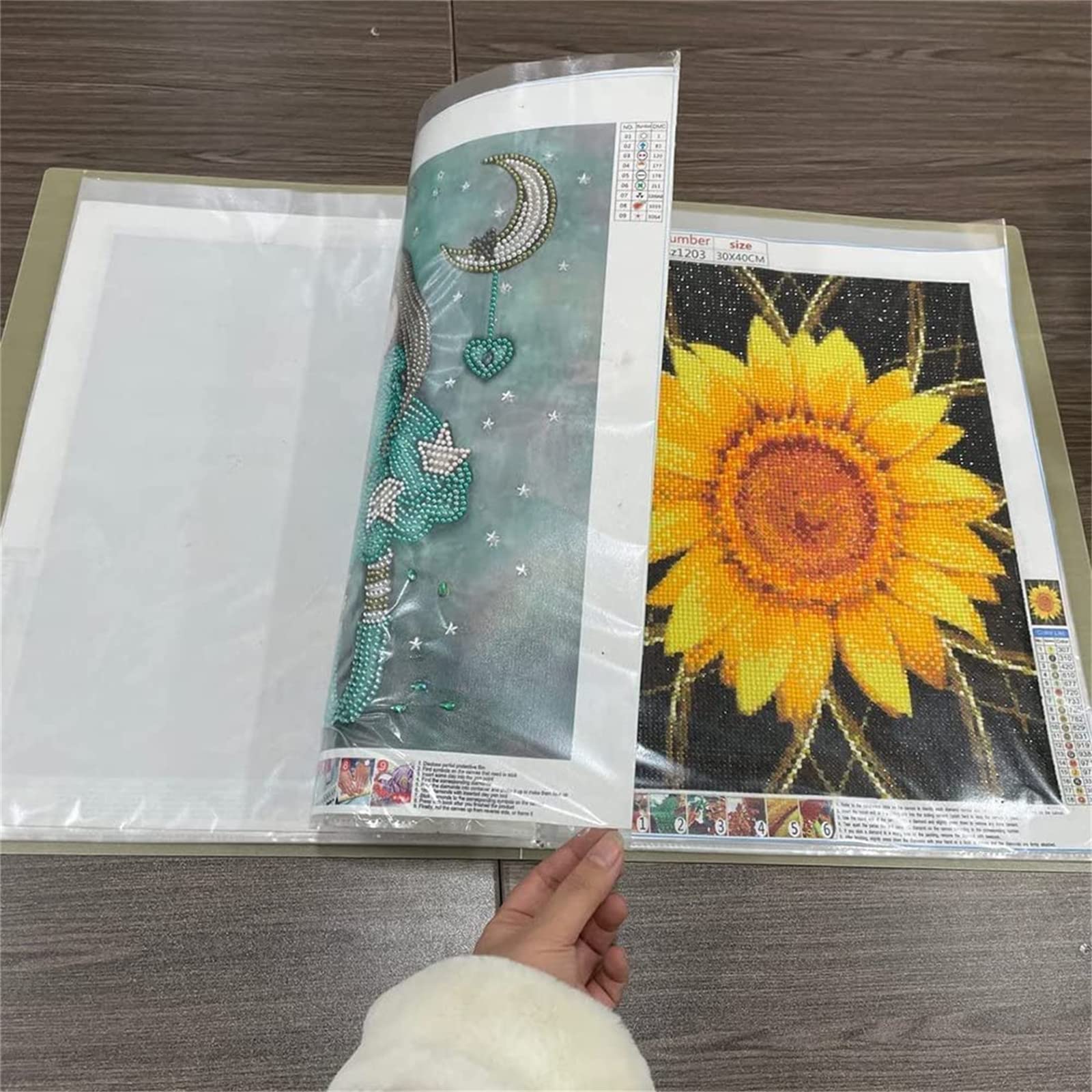 A3 30 Pas Sto Libro per Diamond Painting Trasparente Sves Protezioni in Plastica Arte Portfolio Artwork Relazione Fogli Raccoglitore Lettera