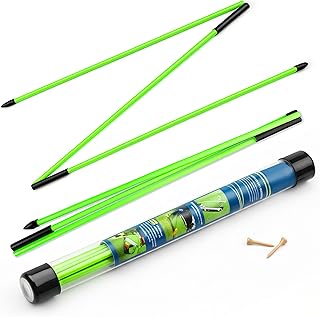 Collapsible Golf Alignment Sticks | 48 Inches Golf Trainer Stick Set for Aiming/Putting/Posturing | Fiberglass Rods for Practice | Portable Super Stroke Alignment Sticks with PVC Tube Case