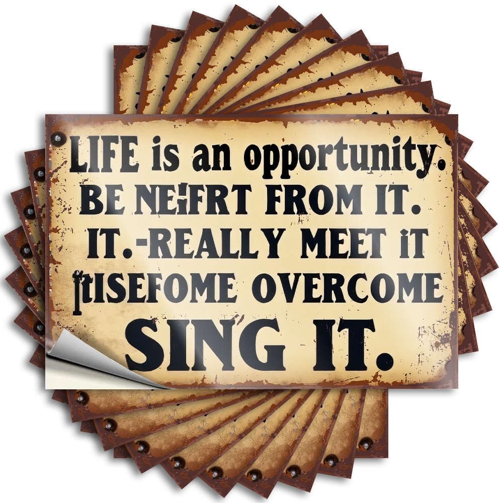 Quote Stuff for Room Waterproof Vinyl Sticker | Life is an Opportunity. Cozy Laptop for Western DIY Projects(12X18CM)