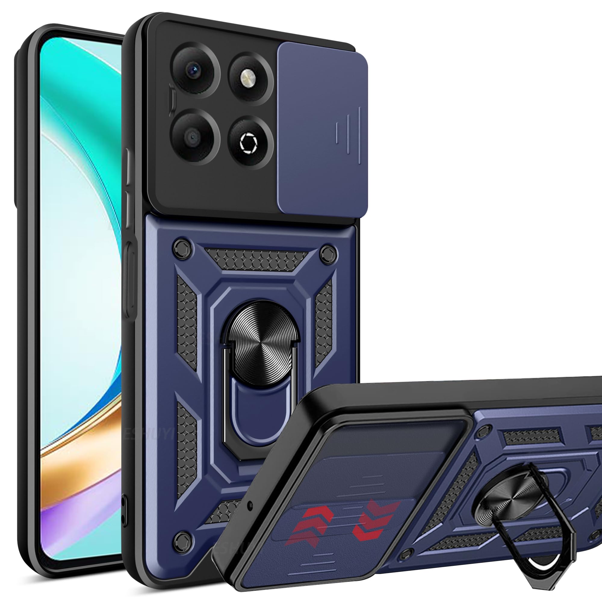 Custodia IPhone 17 Pro Max Con Anello Magnetico - Protezione Militare E Fotocamera Scorrevole