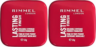 Rimmel London Lasting Finish Compact Foundation, 005 Ivory, 10g (Pack of 2)