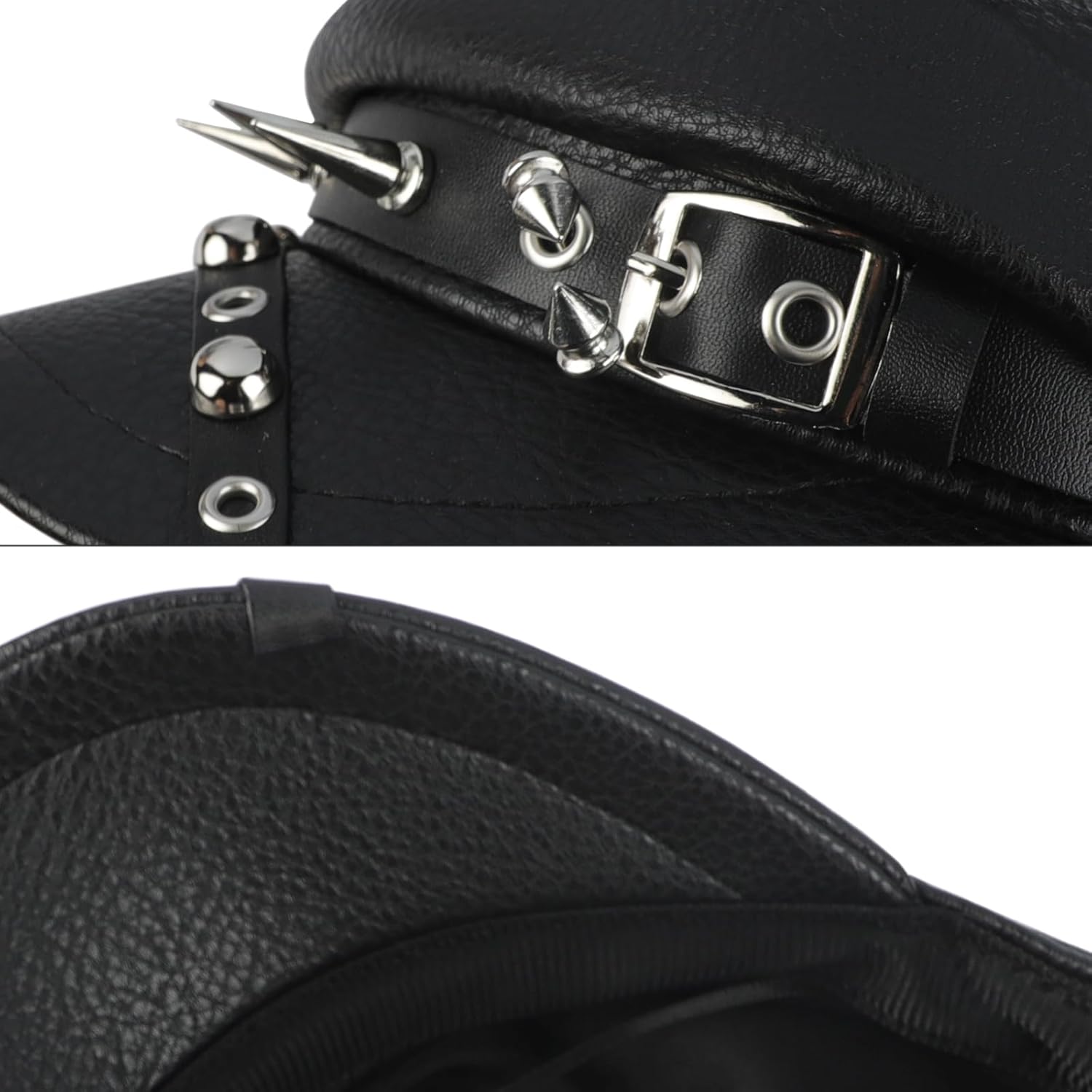 French Beret Hat Leopard Print Snakeskin Rivet Newsboy Cap PU Leather Painter Baker Gatsby Cabbie Hat for Women - Image 4