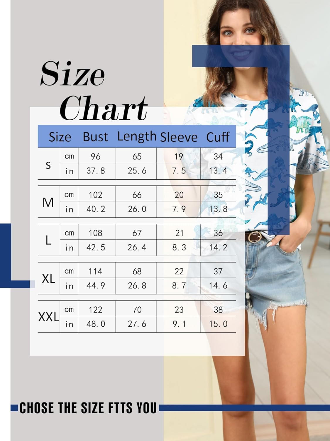 RMCMS Women's Loose Fit Dinosaur Graphic T Shirt Short Sleeve Crewneck Tee Summer Casual Top - Image 6