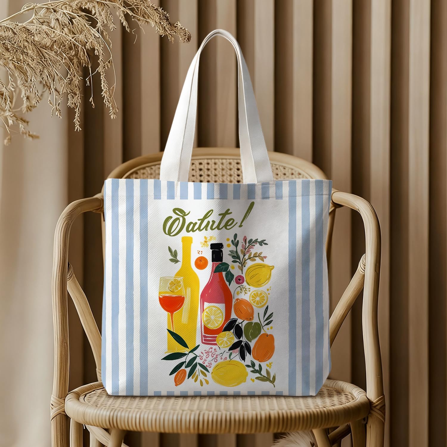 Canvas Tote Bag for Women, Fruits-CoffeeTote Bag, Italian Gifts, Reusable Shopping Grocery Bags image 4
