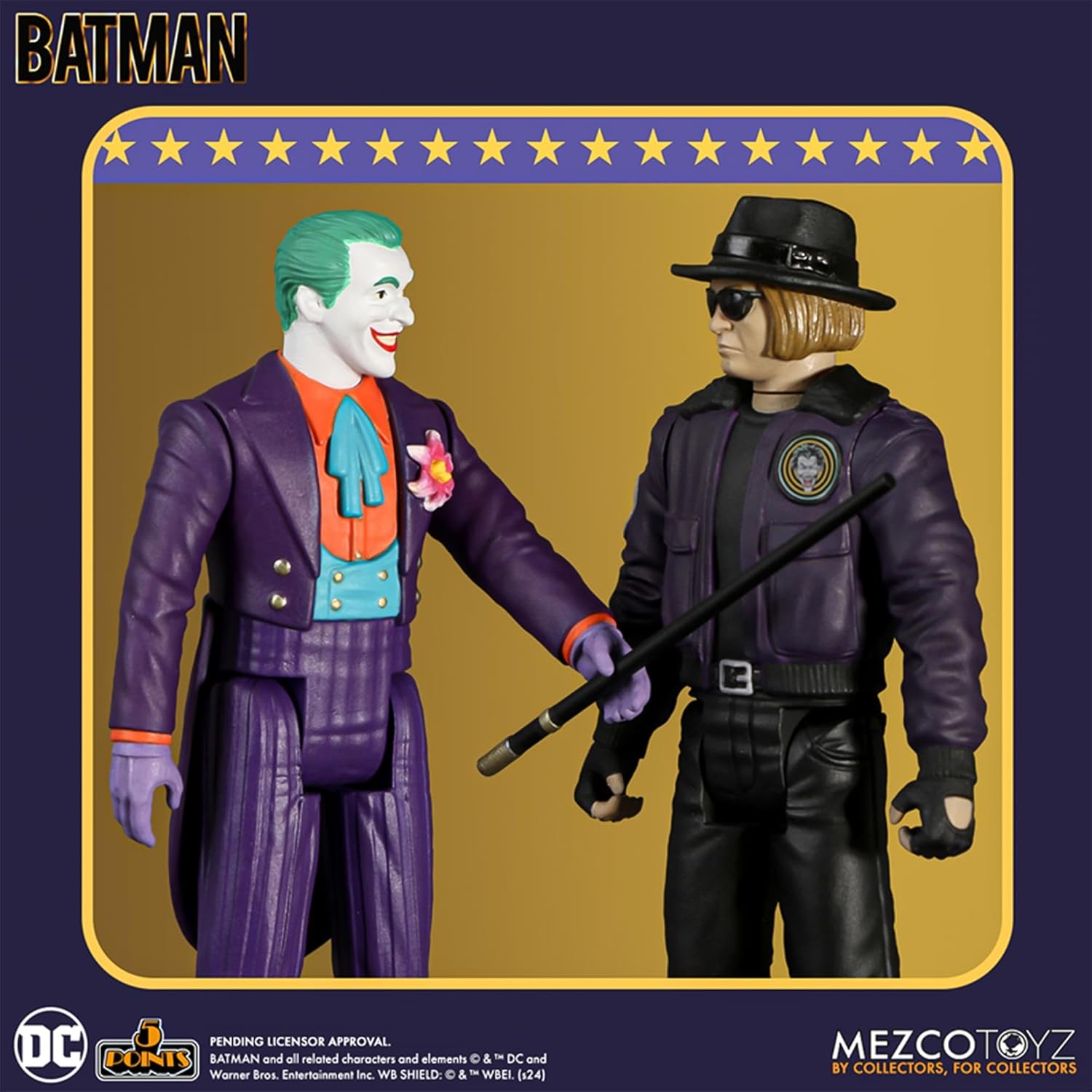 Mezco Toyz 5 Points Batman 1989 Joker Action Figure 3.75 Inch DC Comics Movie Collectible