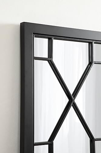 Miniatura 5 de Kate and Laurel Mavis - Espejo de pared con marco tradicional, 16 x 42 pulgadas, negro, espejo decorativo clásico de hierro natural alto con