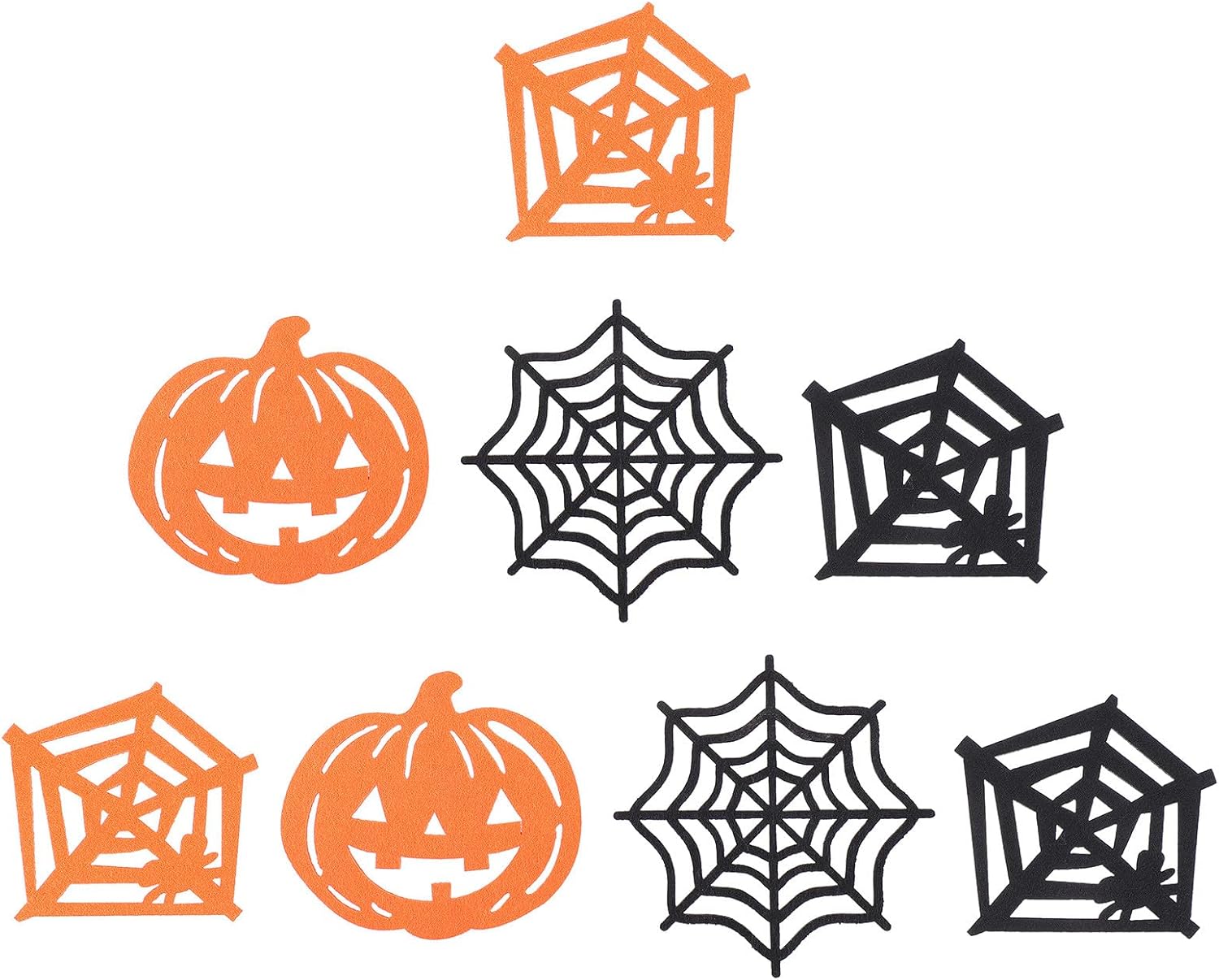 Operitacx Halloween Felt Coasters Set 8pcs Pumpkin and Spiderweb Heat Insulation Cup Mats Party Drink Cup Mats Table Decor for Halloween Supplies
