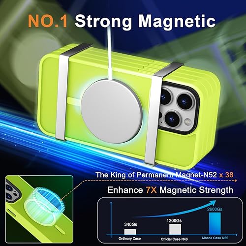 Vista 92 de MOCCA - Funda magnética resistente para iPhone 11 de 6.1 pulgadas, compatible con MagSafe, protector de pantalla de vidrio + protector de lente