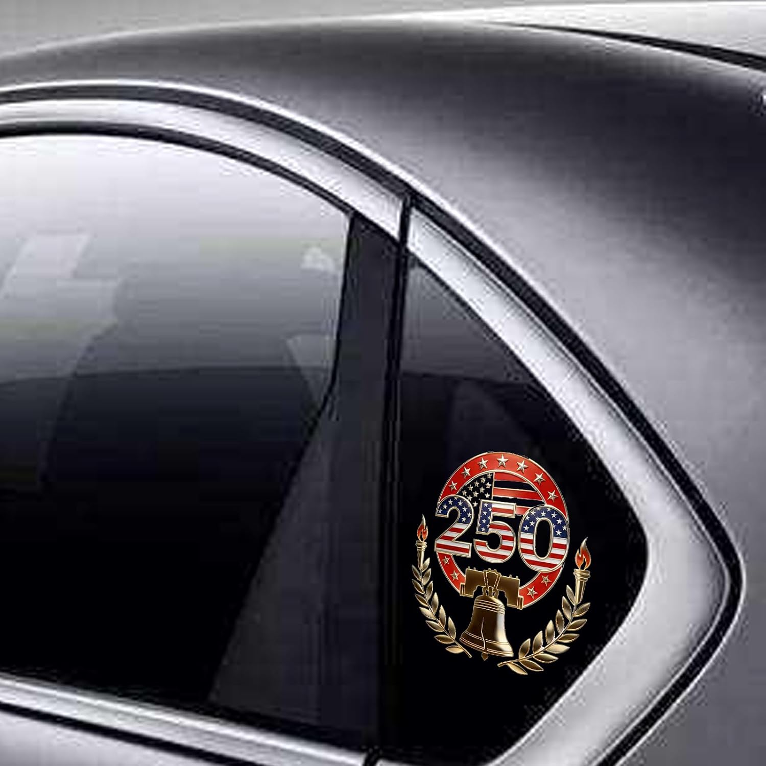 5Pcs USA 250th Anniversary Window Decals for Cars, Trucks, SUVs, Laptops, Bumper Stickers Exclusive for Independence Day Celebrations (Red-Gold)