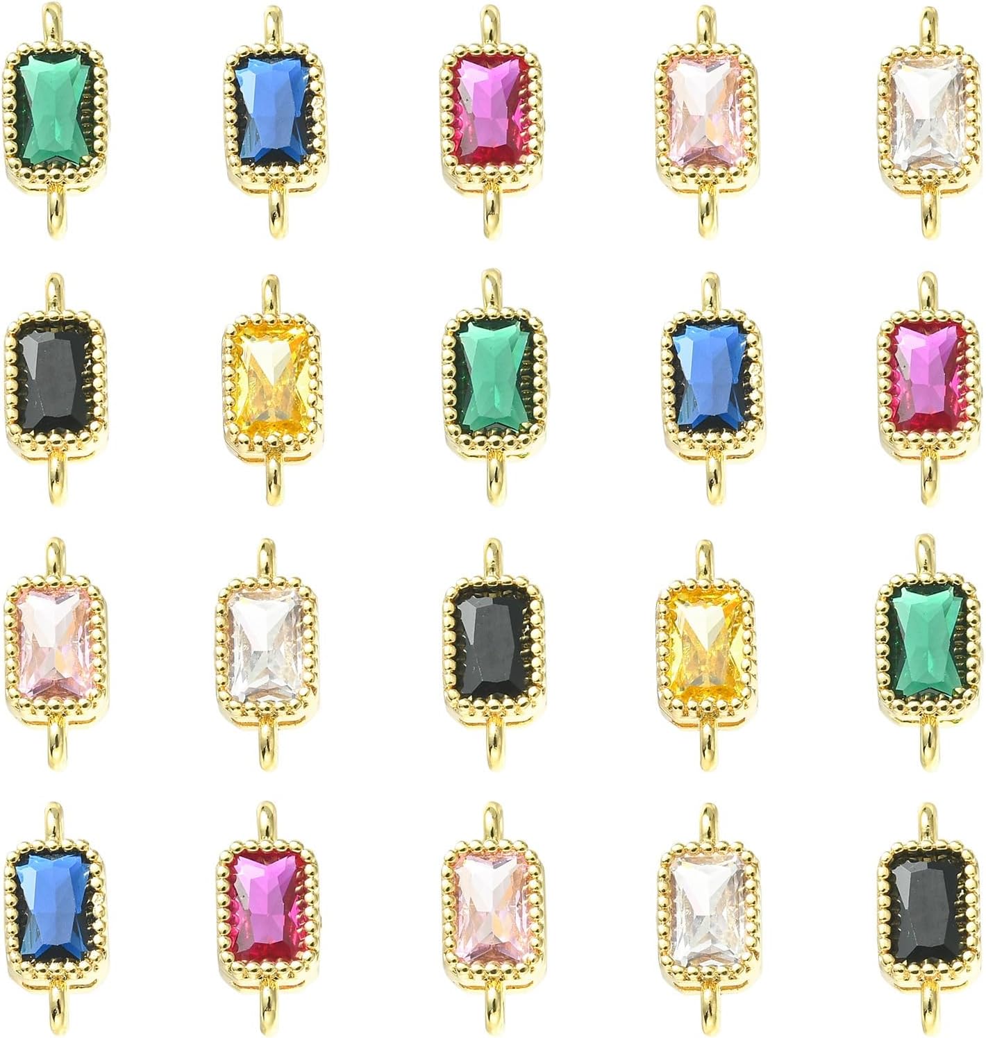 KitBeads 10pcs Real Gold Plated Connector Charms Colorful Double Loop Cubic Zirconia Links Charm for Jewelry Making Craft Bracelets Necklace Bulk - Image 8