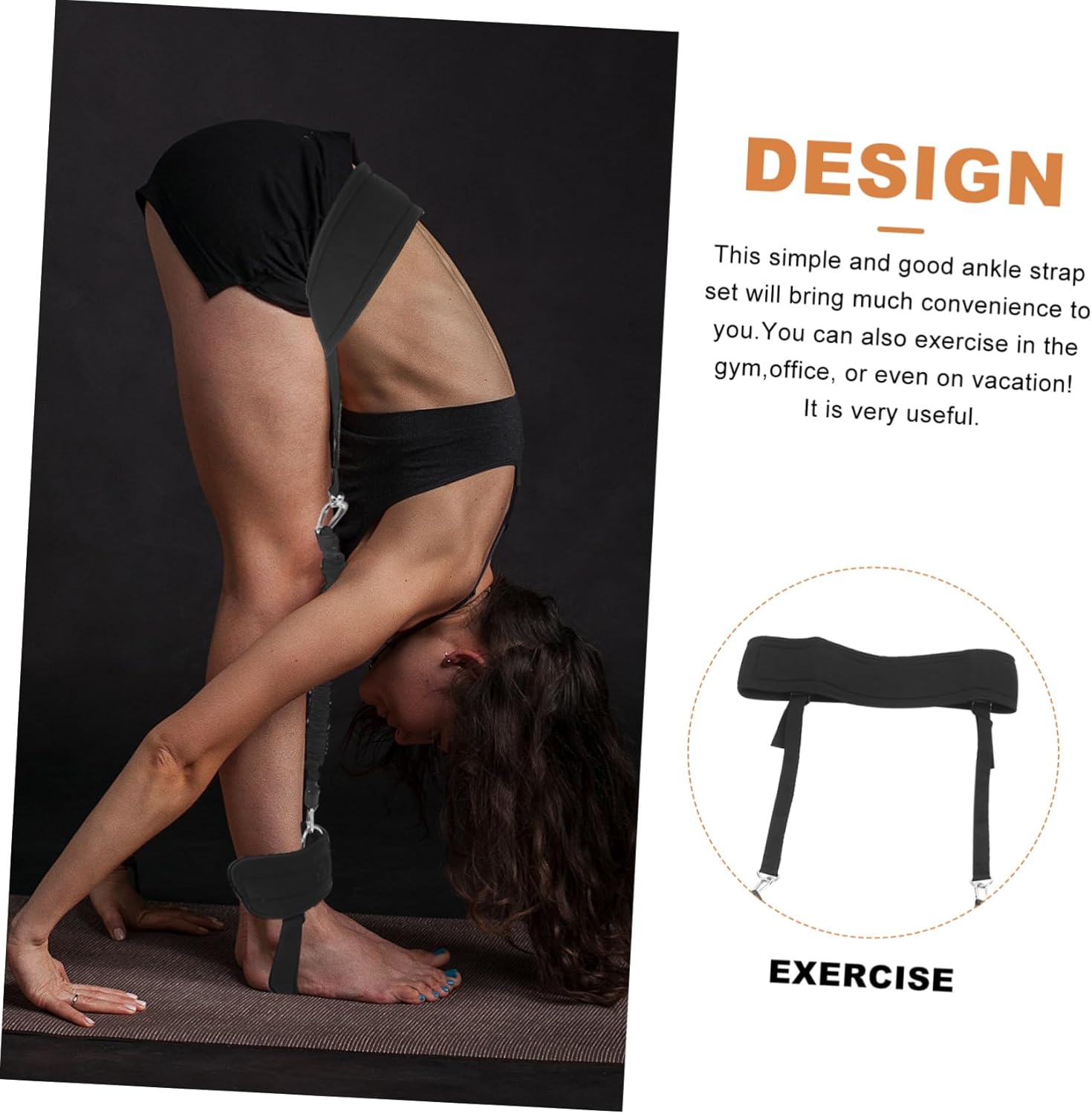 1Set Portable Ankle Bands Reusable Resistance Bands for Leg Strength Training for Home and Gym Workouts Includes Ankle Straps and Tubes