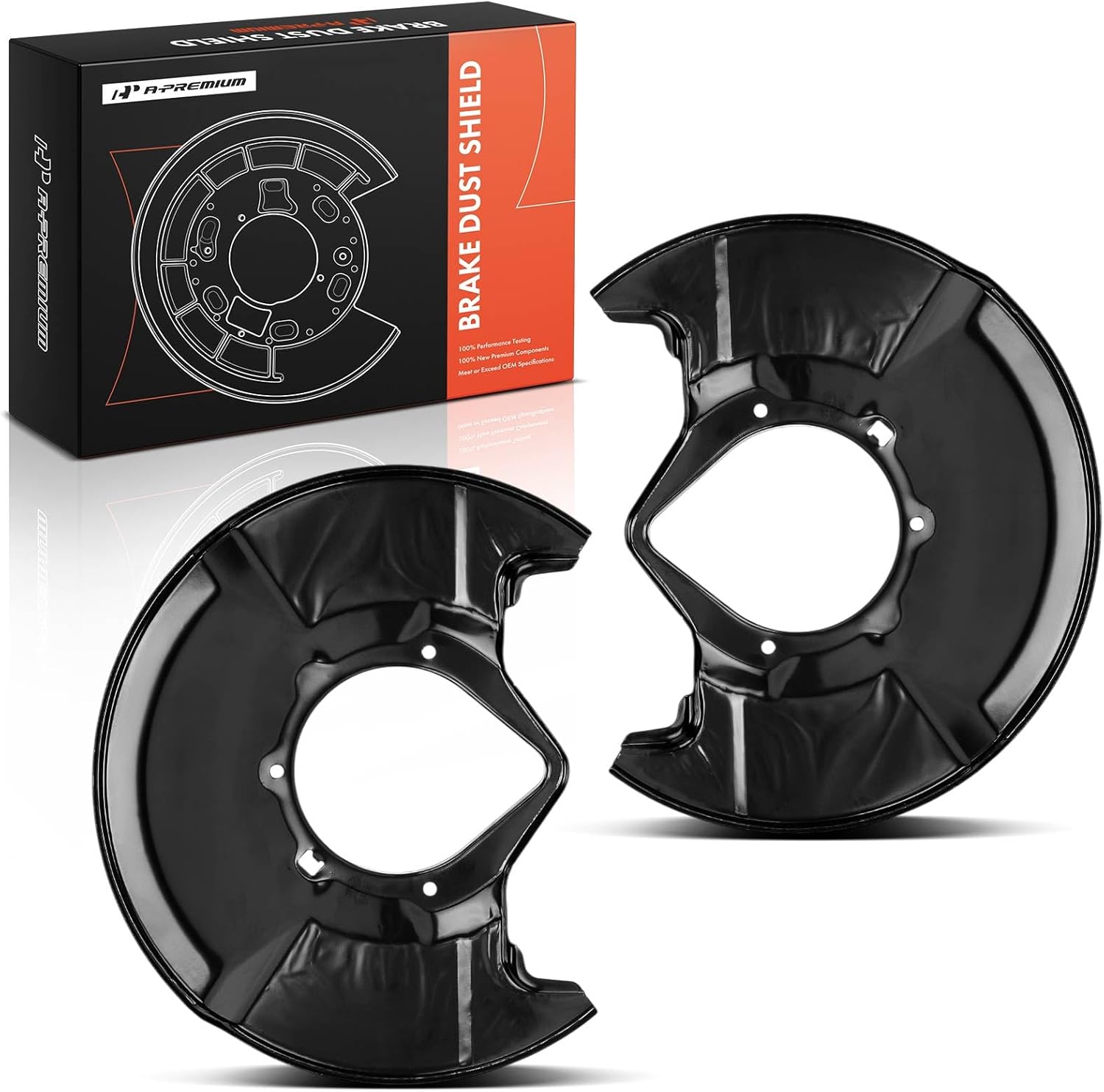 A-Premium Front Driver and Passenger Side Brake Dust Shield Compatible with Honda Models - Civic 2006-2011, 2-PC Set