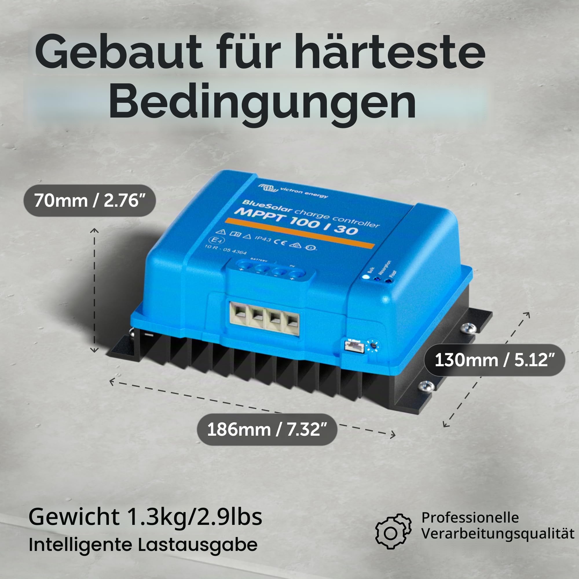 Victron Energy BlueSolar MPPT Laderegler - Solar Laderegler - 100V 30 Amp 12/24-Volt