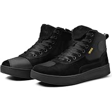 RIDEIRON Motorcycle Shoes for Men, CE Certified, Thickened Anti-Slip Sole, Breathable Casual Motorcycle Riding Boots with Ankle Support, Shift Pad Black 8 Men/9.5 Women