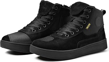 Motorcycle Boots Men Women CE Compliant Waterproof Motorcycle Shoes, Thickened Reinforced Non-Slip Sole, Breathable Comfortable with Side Zippers and Ankle Support Black 45