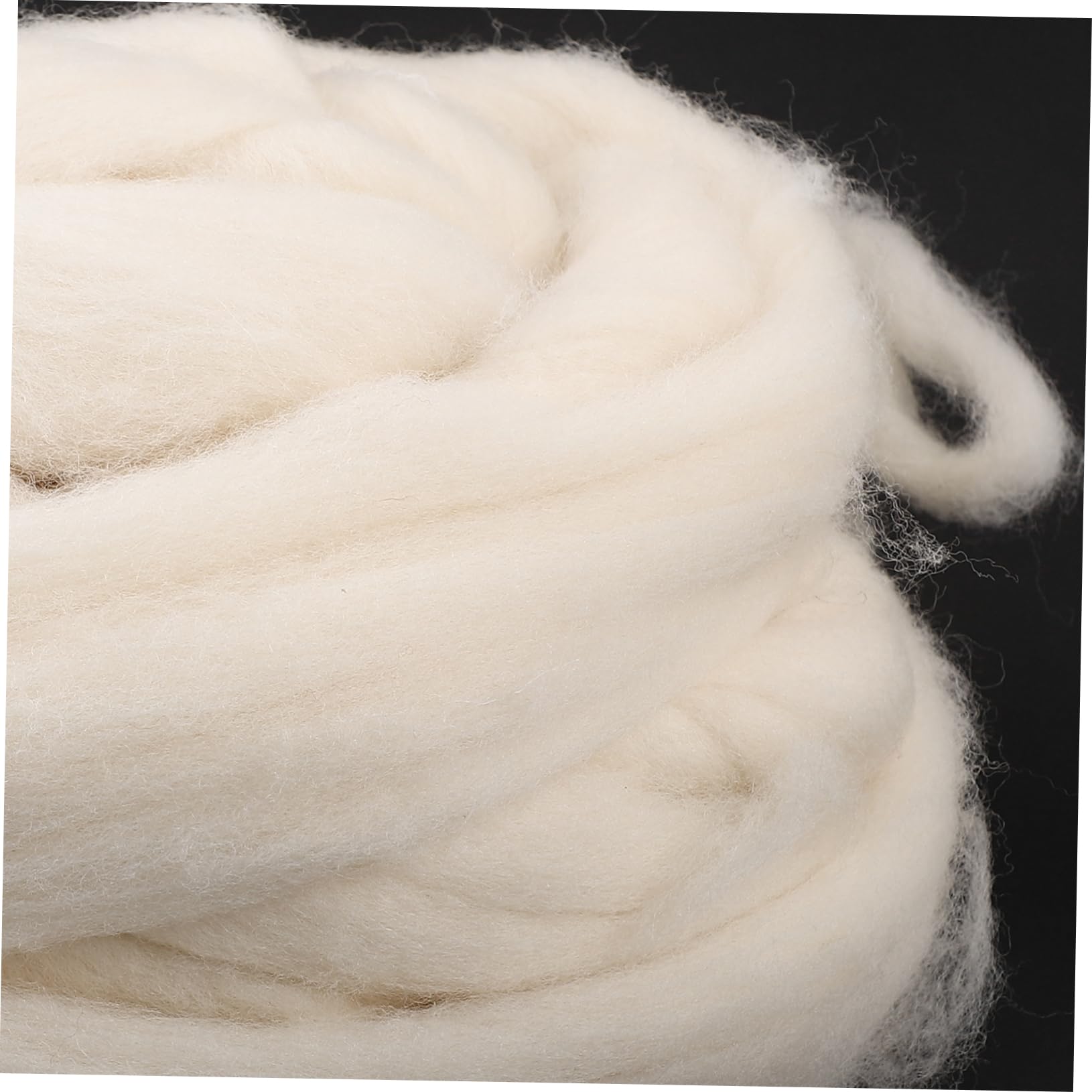 Gogogmee Natural Roving Wool Fiber Felting Yarn Bulk 200g Soft Felting Wool for DIY Crafts Needle Supplies