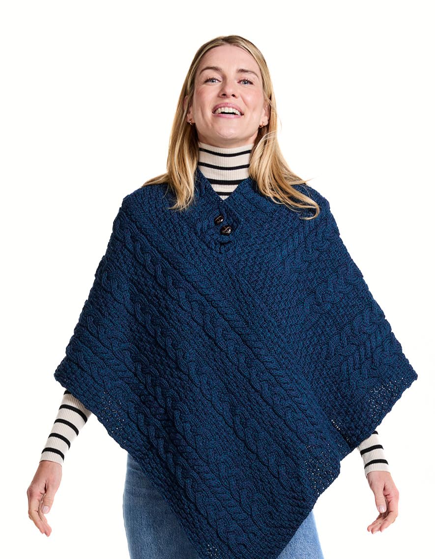 Irish 100% Merino Wool Poncho for Women Made in Ireland