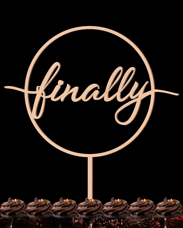 Finally Wedding Cake Topper - Wooden Engagement Party...