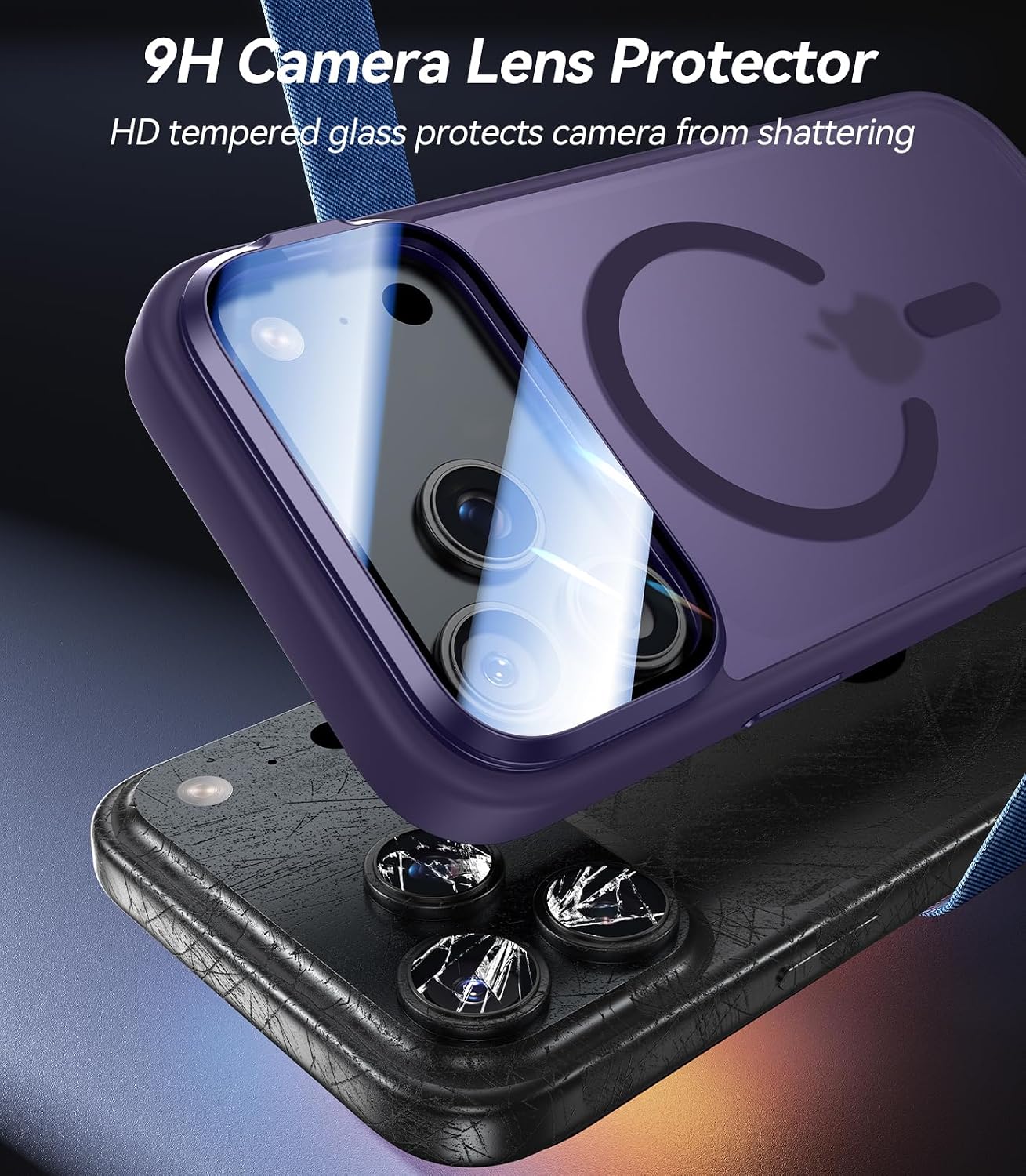 VOFATA for iPhone 18 Pro Max Case/iPhone 17 Pro Max Case with Camera Cover Stand [Fit for MagSafe][10FT Mil-Grade Protection][Built-in Camera Protector] Translucent Magnetic Phone Case, Purple image 2
