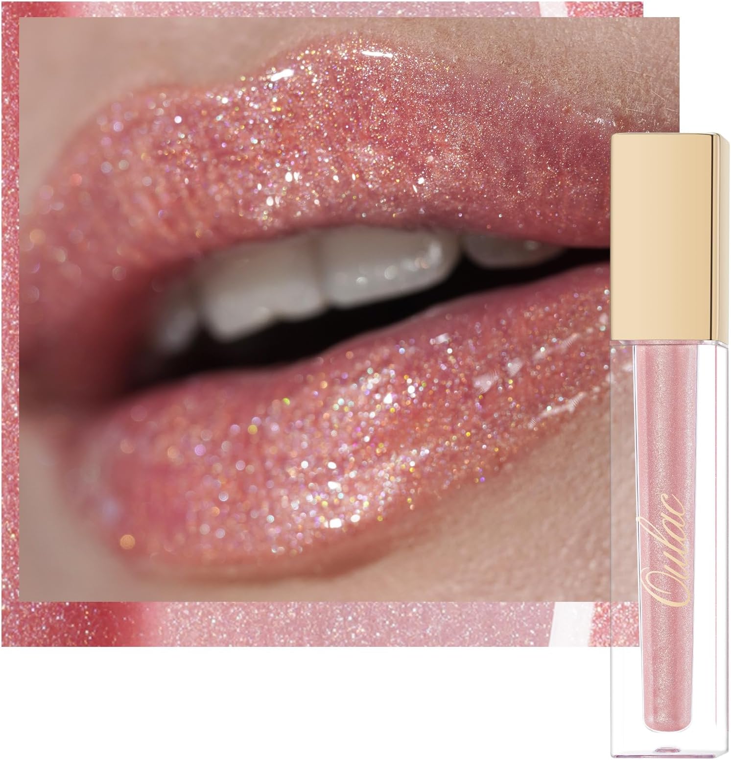 Oulac Nude Pink Lip Gloss High-shine Moisturizing Lip Gloss Oil Liquid Lipstick Non-stick Cup Glitter lipstick Lip Tint Reduce Fine Lines Lip Glaze For Dry Lip C03