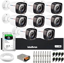 Kit 8 Câmeras de Segurança Full HD 1080p 2MP Bullet 20 Metros Infravermelho Tudo Forte + Gravador Digital de vídeo Intelbras MHDX 1008-C + HD 1TB
