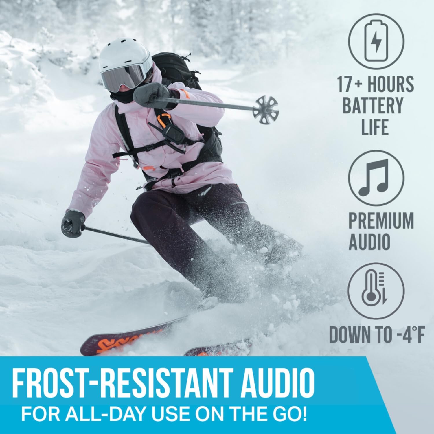 Wildhorn Alta Wireless Bluetooth, Drop-in Headphones - HD Speakers Compatible Any Audio Ready Ski/Snowboard Helmet Headphones. Glove Friendly Controls, Microphone for Hands-Free Calls thumbnail
