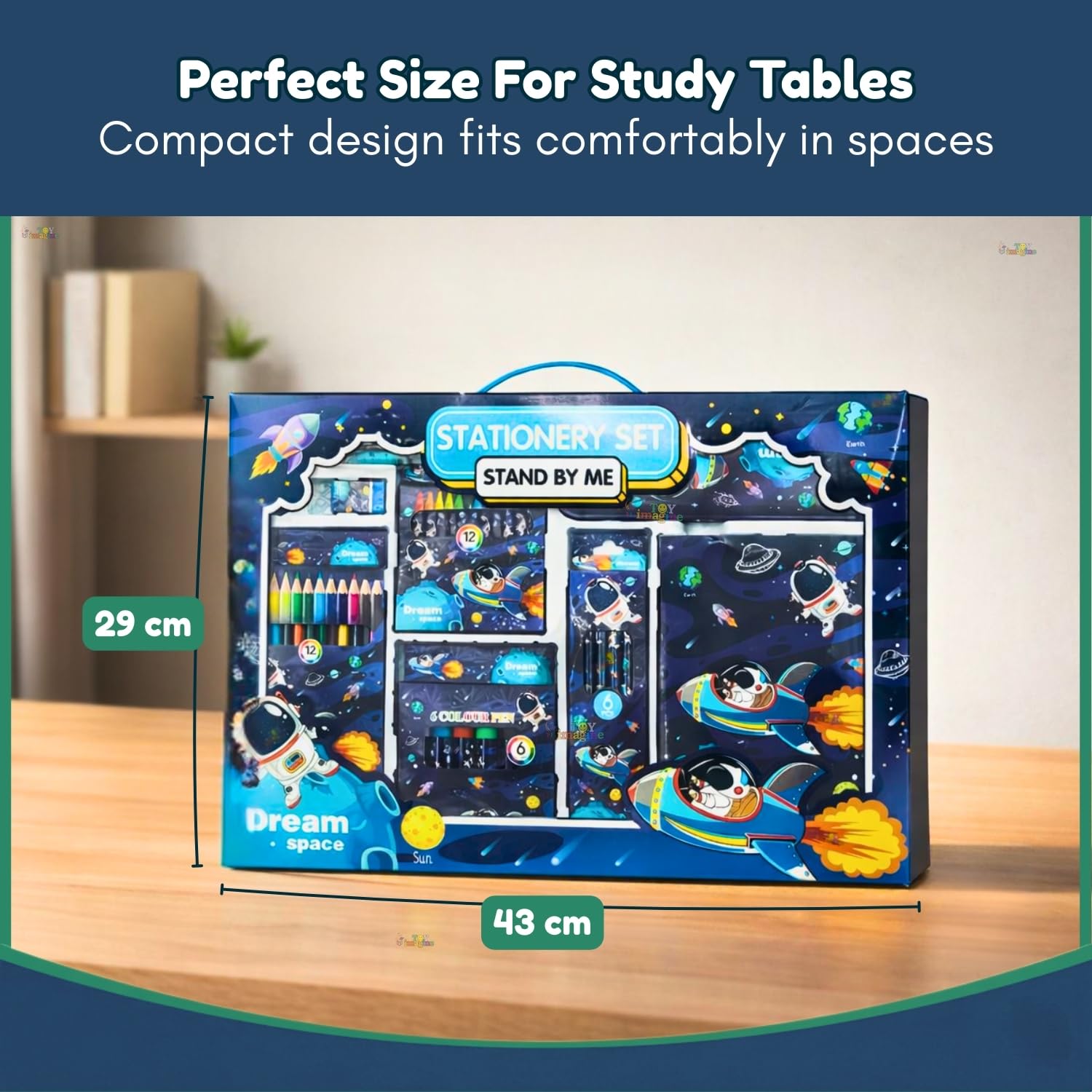 Toy Imagine Dream Space Stationery Kit 41 Pcs - Ideal Gifts for Girls with Notepad, Color Pens, Crayons, and More | Kit for School Essentials | Perfect Value Pack 3