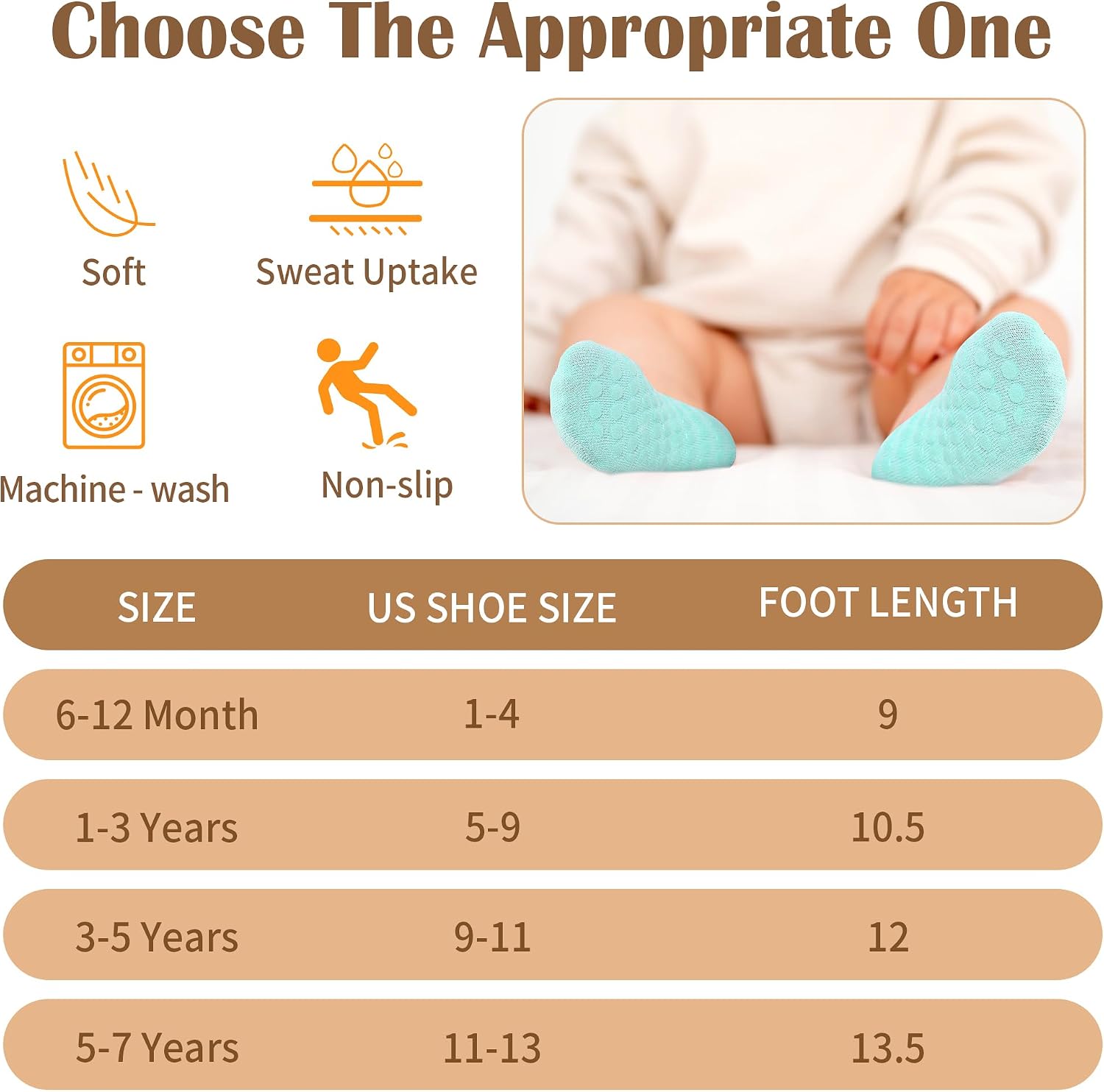 Toddler Non Slip Socks, Kids Grip Ankle Socks, Anti Skid Sock 15 Pairs for Active Boys Girls Kids 6 Months-7 Years