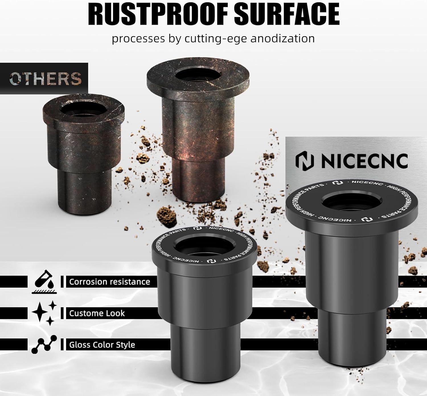 NICECNC Rear Wheel Hub Bearing Tube Spacer & Rear Brake Disc Guard Protector Compatible with Segway X160 X260, Compatible with Surron Light bee X/S/ L1E, See Fitment