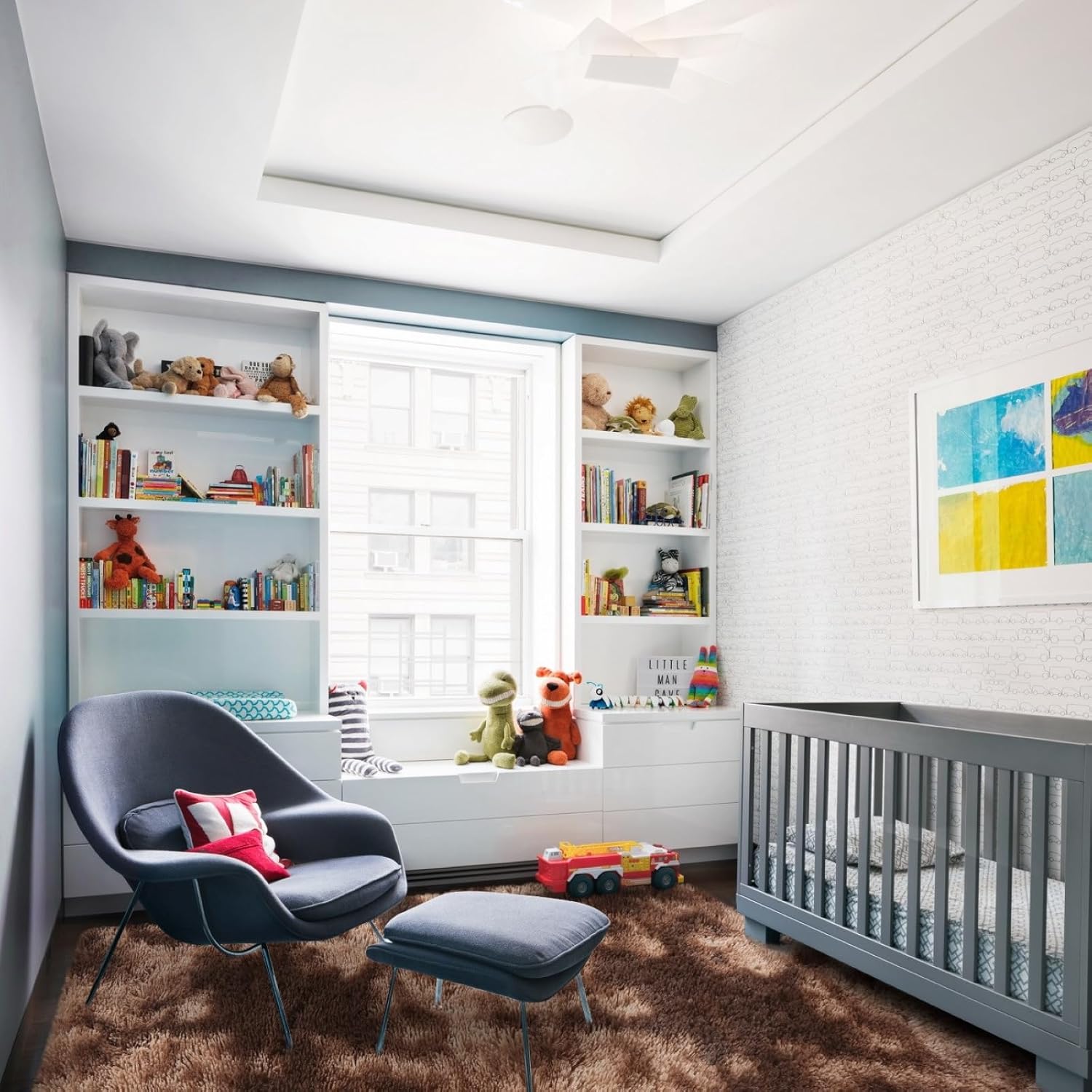 Large Area Rug for Bedroom Living Room, 6x9 Ft Tie-Dyed Shag Carpet, Fluffy Plush Soft Throw Mat for Kids Nursery Lounge, Washable Non-Slip Furry Floor Rug for Home Decor, Coffee Brown