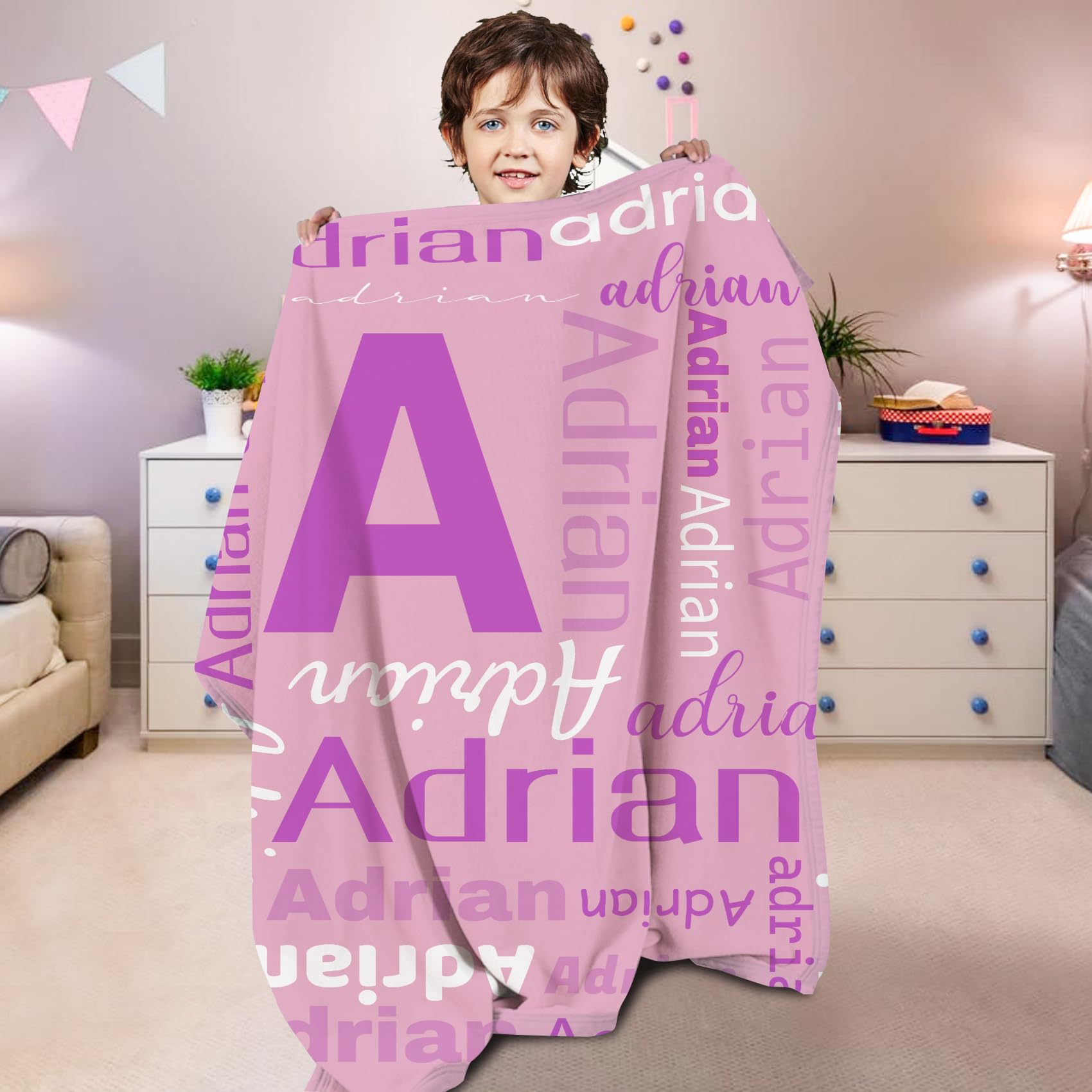 Manta Bebe Personalizada, Manta Infantil Bebe Recien Nacido Personalizada con Nombre, Mantas Personalizadas Bebe para Familiar Dormitorio Sofá Cumpleaños Boda ReciéN Nacido Regalos