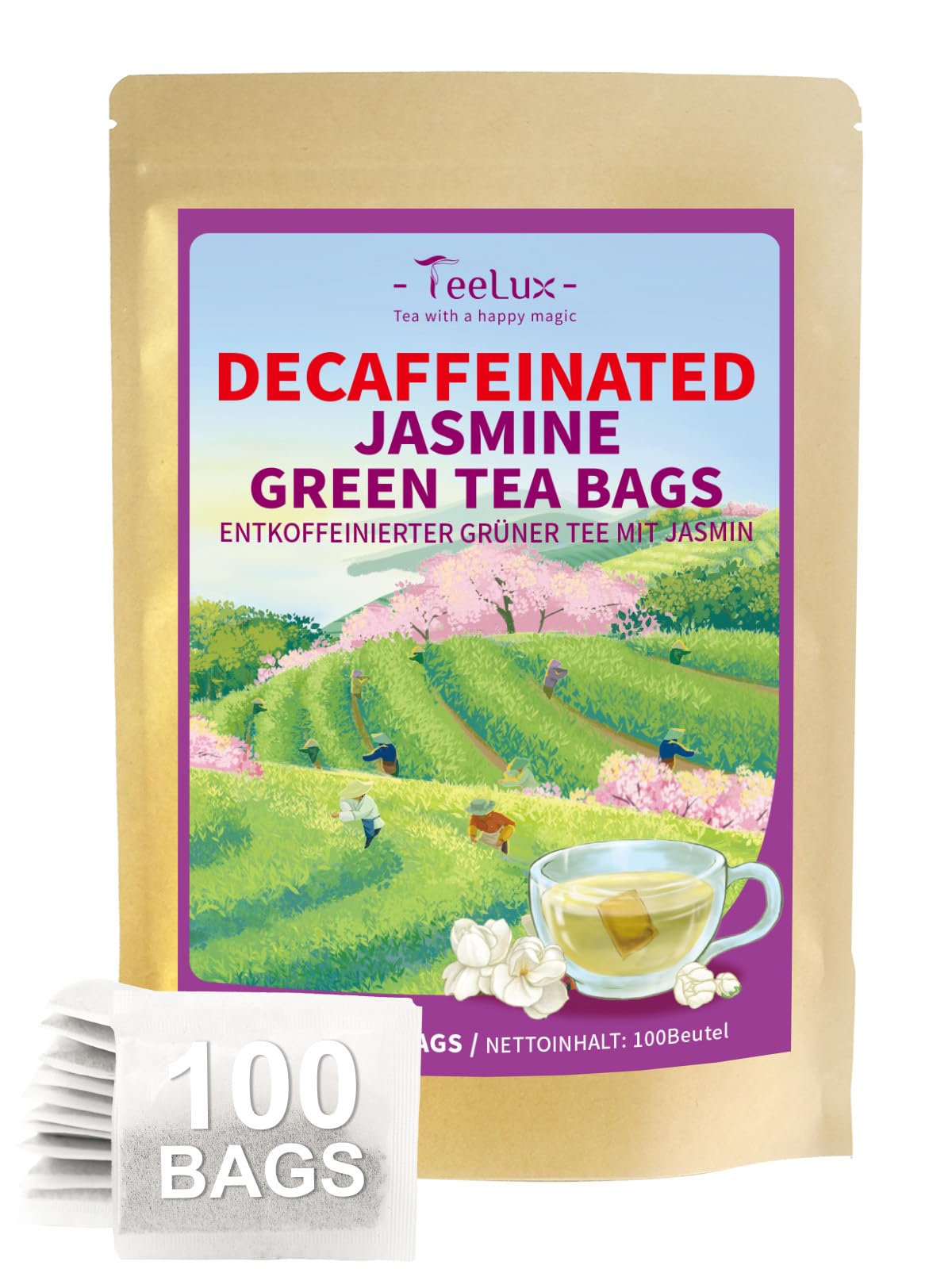 TeeLux Dandelion Leaf & Root Tea Bags 100 Count, Vegan, Rich Flavor, Premium Dandelion Tea, Natural Caffeine Free Herbal Tea — view 64