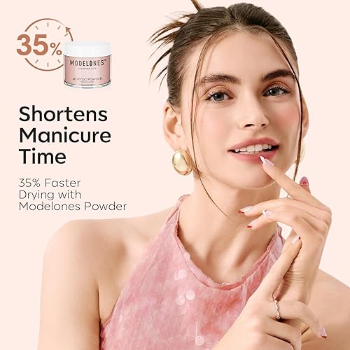 Miniatura 6 de Modelones Polvo acrílico, 4.23 onzas, polvo acrílico de uñas rosa oscuro mejorado para arte de uñas, tallado en 3D, extensiones de uñas francesas,