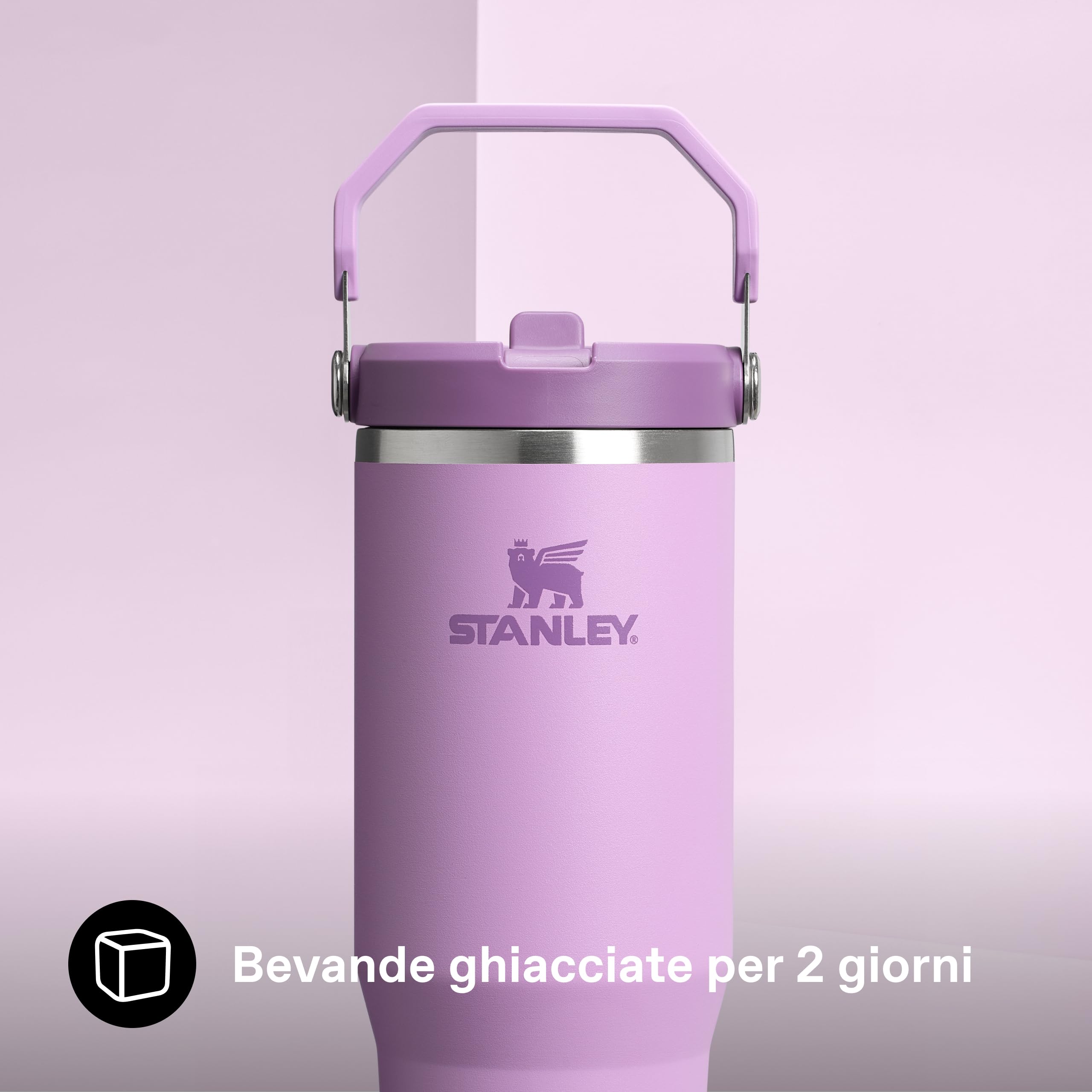 Stanley 1913 Flip Straw Tumbler Borraccia Con Cannuccia 0.89L - Lilac | Fredda Per 12 Ore - Borraccia Termica Senza BPA - Bottiglia Acqua Facile Da Trasportare - Lavabile In Lavastoviglie
