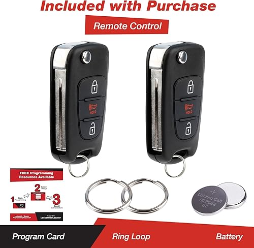 Miniatura 2 de KeylessOption Llavero de encendido con mando a distancia para automóvil Kia Soul 2011-2013 2012-2013 (paquete de 2)