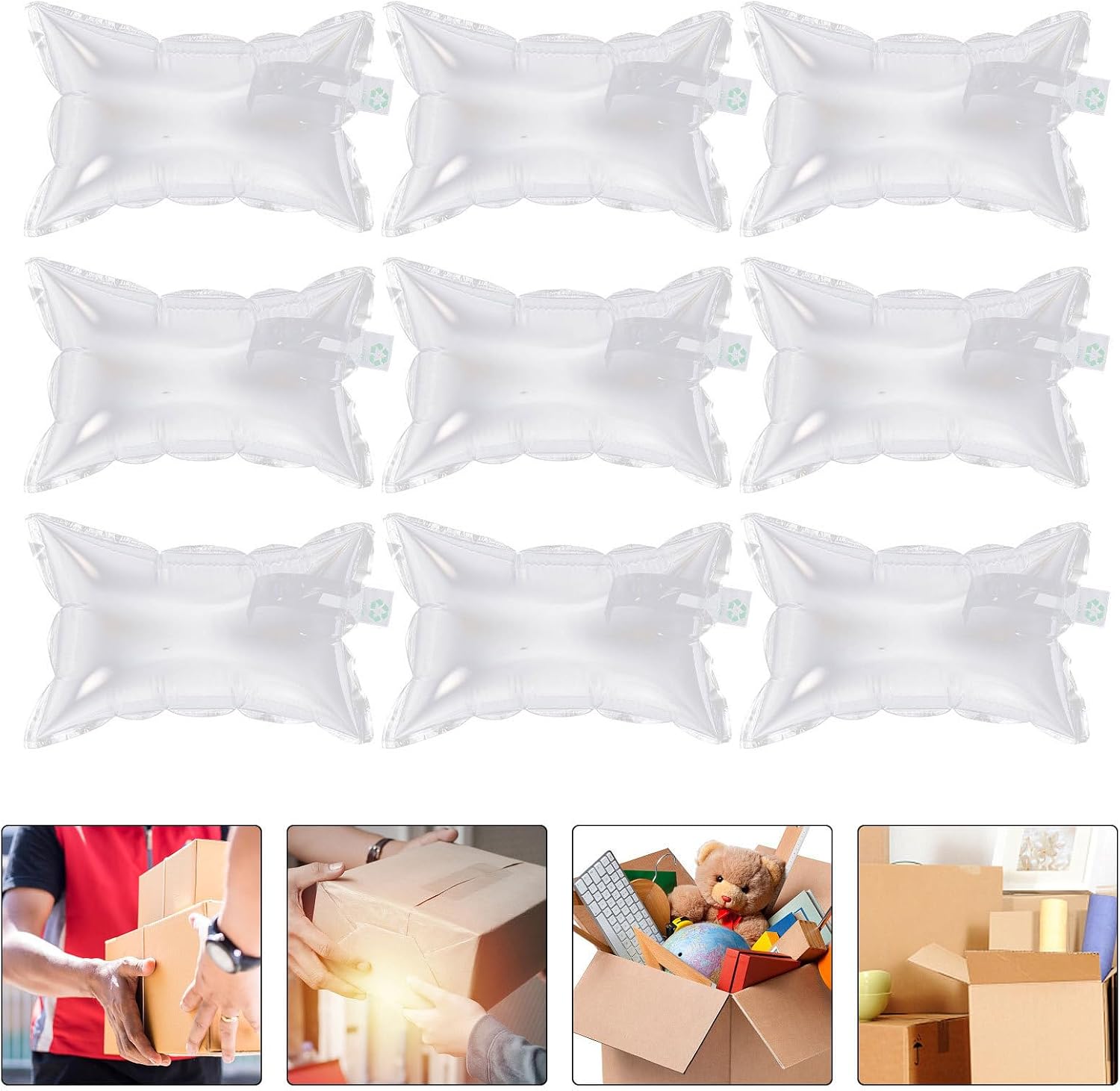 Homoyoyo 120pcs Inflatable Packaging Air Cushion Bags for Shipping and Mailing Boxes and Parcels with Multilayer Air Chamber and Self-sealing Pe+pa Material for Shockproof and Enhanced