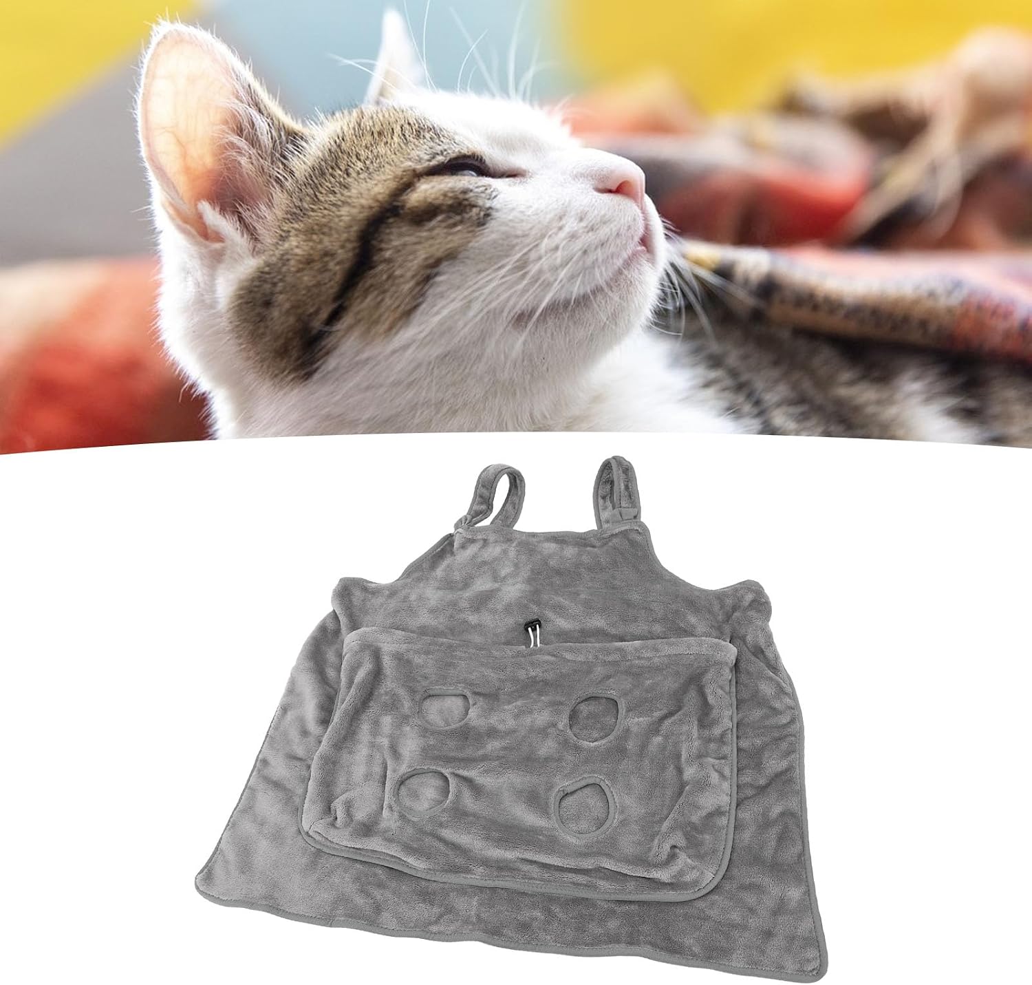 Cat Apron Carrier Adjustable Large Pocket Pet Carrier Sleeping Bag for Small Dog Cat Apron Carrier with Holes Adjustable Large Pocket Accompany Carrier Bag Pet Carrier Sleeping Bag