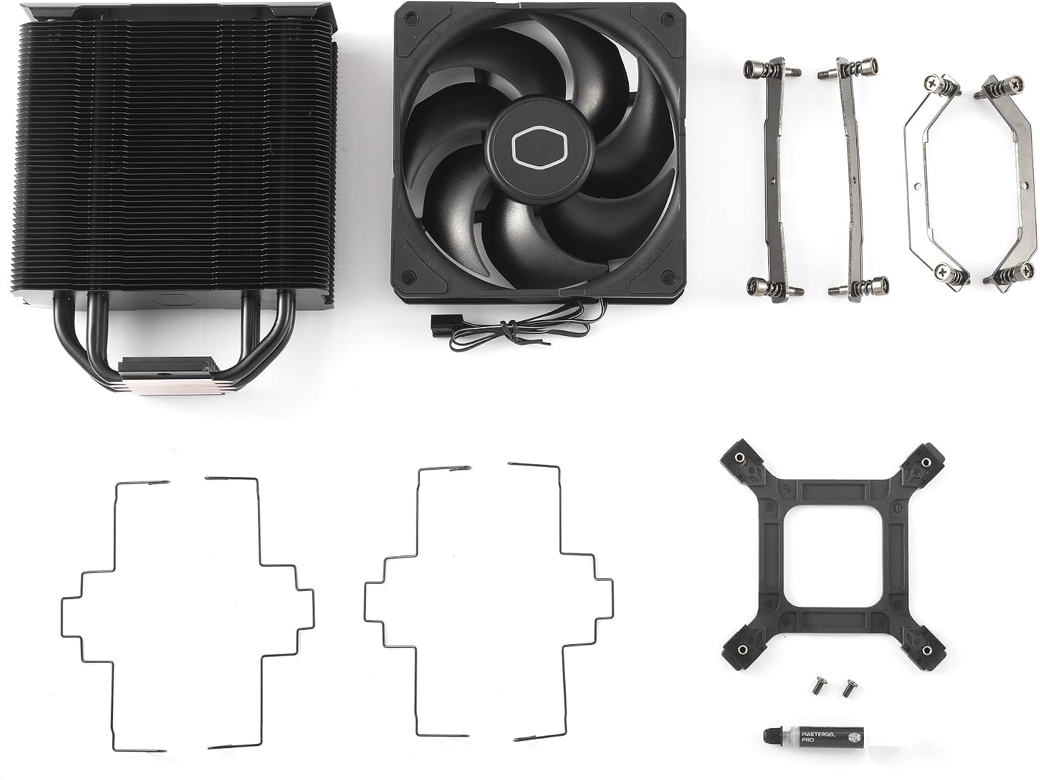 Cooler Master Hyper 212 Black Disipador de CPU – Acabado Aluminio, 4 Tubos de Calor de Contacto Directo Continuo Compacto, Ventilador SickleFlow 120 Edge, Soporte LGA1700 y AM5 – Negro 9
