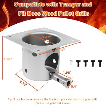 Pellet Grill Replacement Parts for Traeger, Pit Boss Wood Pellet Grills, Upgraded Auger Motor, Grill Induction Fan, Fire Burn Pot and Hot Rod Igniter, Grill Parts with Ash Remover, Screws and Fuse