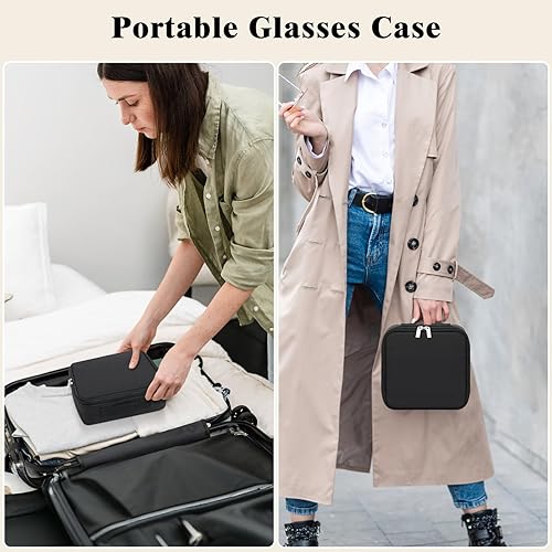 Miniatura 6 de MoKo Estuche organizador de lentes de sol, estuche de viaje para múltiples pares, caja de almacenamiento ajustable para gafas, soporte para gafas de