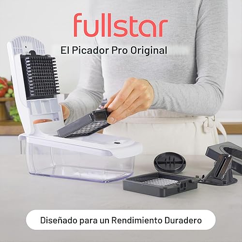 Miniatura 2 de Fullstar The Original Pro Chopper - Picador de verduras y espiralizador, picador de alimentos con recipiente, rebanador de frutas, utensilios