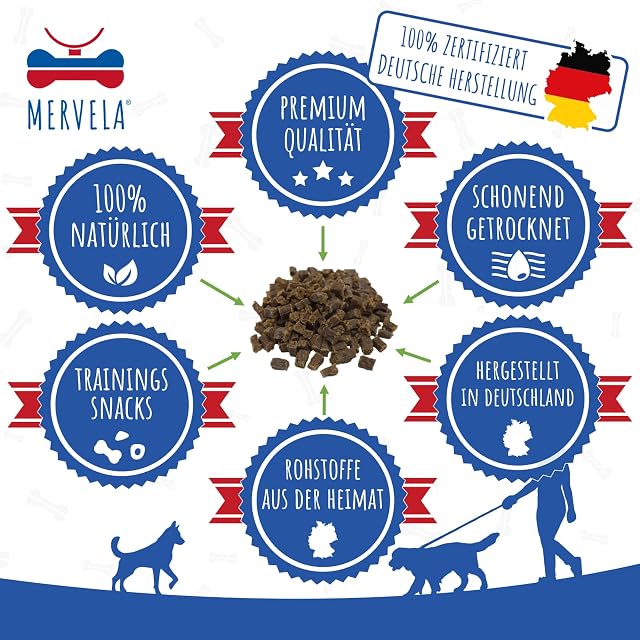 Foto 6 de 6 de MERVELA® Cubo para masticar para perros, 500 g, ideal como golosina de entrenamiento, 100 % carne de vaca