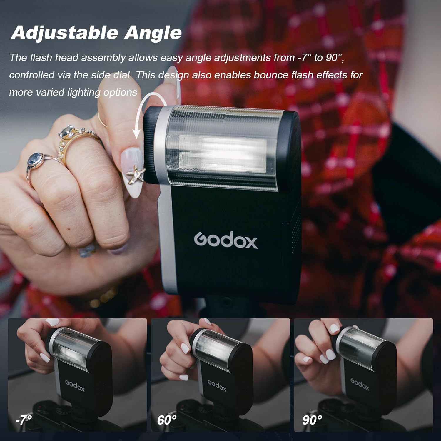 Godox iA32 жөнгө салынуучу жаркылдагыч башынын бурчу