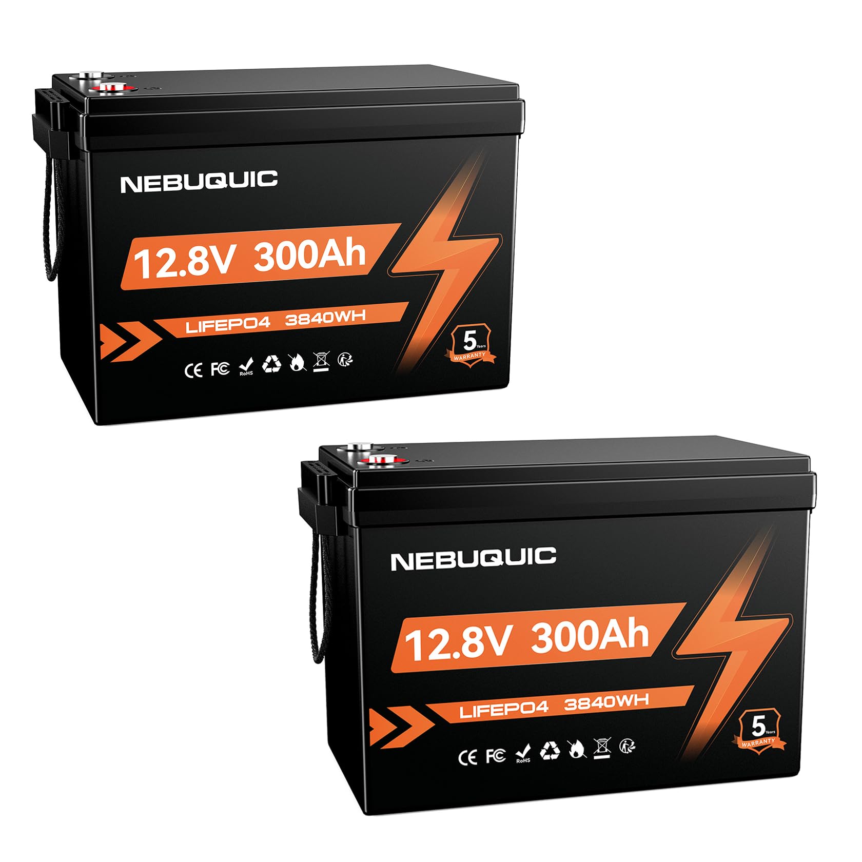 12V 600Ah(2Pack 12V 300Ah) LiFePO4 Lithium Battery, 200A BMS Deep Cycle Battery, EV Grade A+ Battery Cells, Low-Temp Protection, 24V 300Ah Lithium Batteries for RV, Truck, Kayak, Solar, Camper