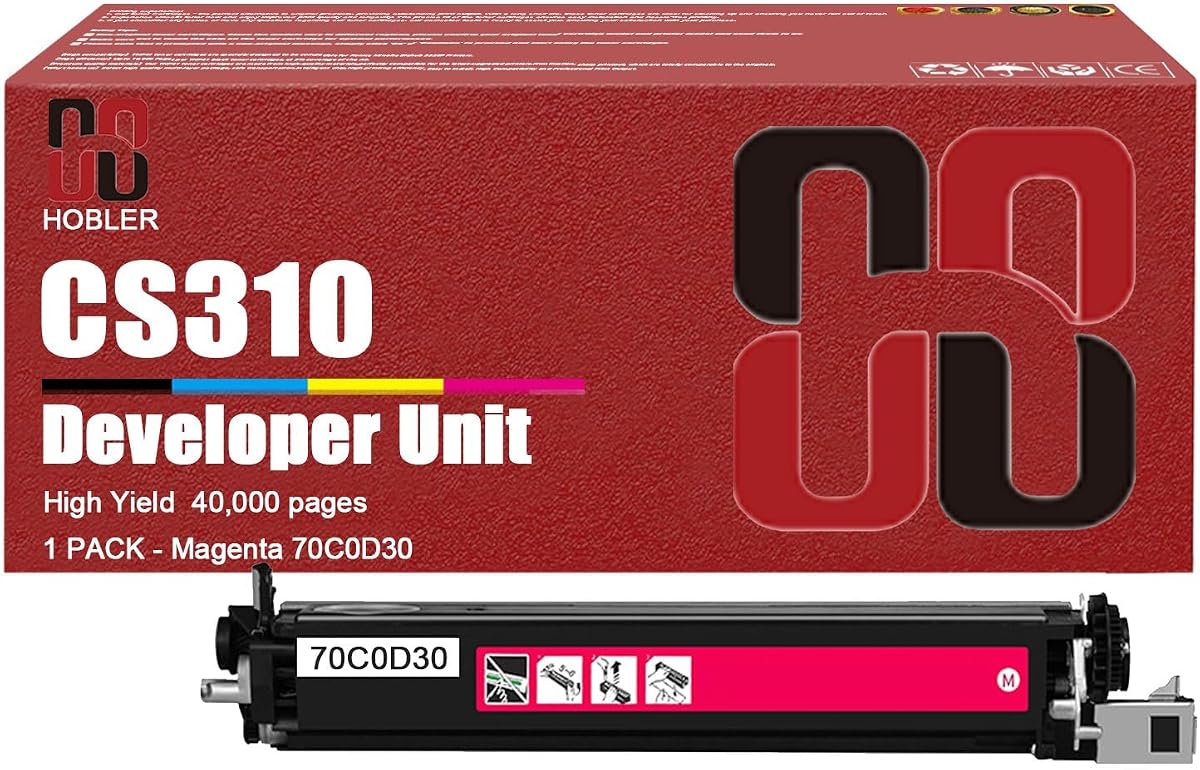 CS310 Developer Units Compatible for Lexmark 70C0D10 70C0D20 70C0D30 70C0D40 Developer Units Work for Lexmark CS310dn CS317dn CS410dn CS417dn CS510de CS517de CX310dn 1 Magenta