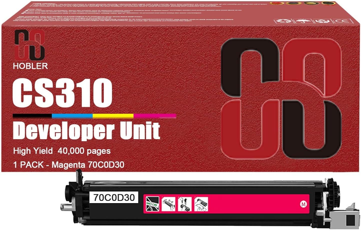 CS310 Developer Units Compatible for Lexmark 70C0D10 70C0D20 70C0D30 70C0D40 Developer Units Work for Lexmark CS310dn CS317dn CS410dn CS417dn CS510de CS517de CX310dn 1 Magenta