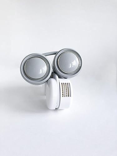 Miniatura 9 de LASUDI Ventilador de cuello portátil, ventilador de viaje plegable manos libres, ventiladores de enfriamiento personales soplan aire frío, cargador