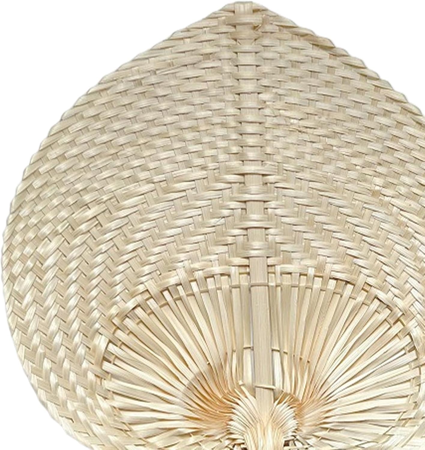 Raffia Hand Fan - Handmade Woven Palm Cooling Fan, 14.96x11.81 Inches Natural Straw Handheld Breeze Fans, Decorative Wall Hanging Summer Accessory, Eco Style Hand Fans for Home